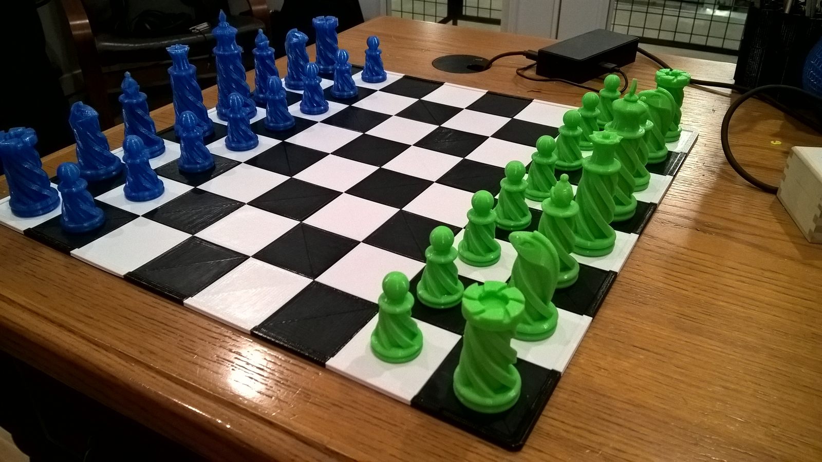 A printed chess set