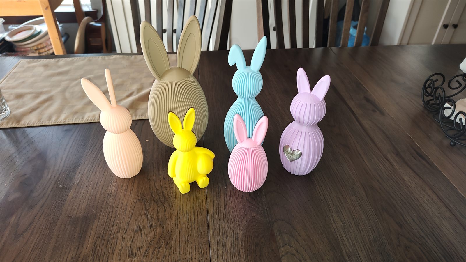 Printed Easter bunny figures