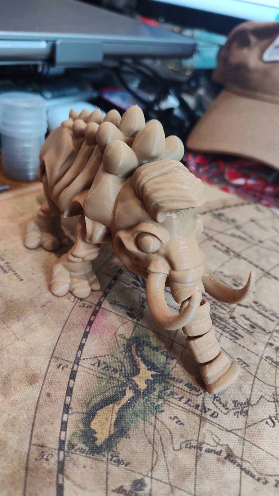 A printed mastodon figure