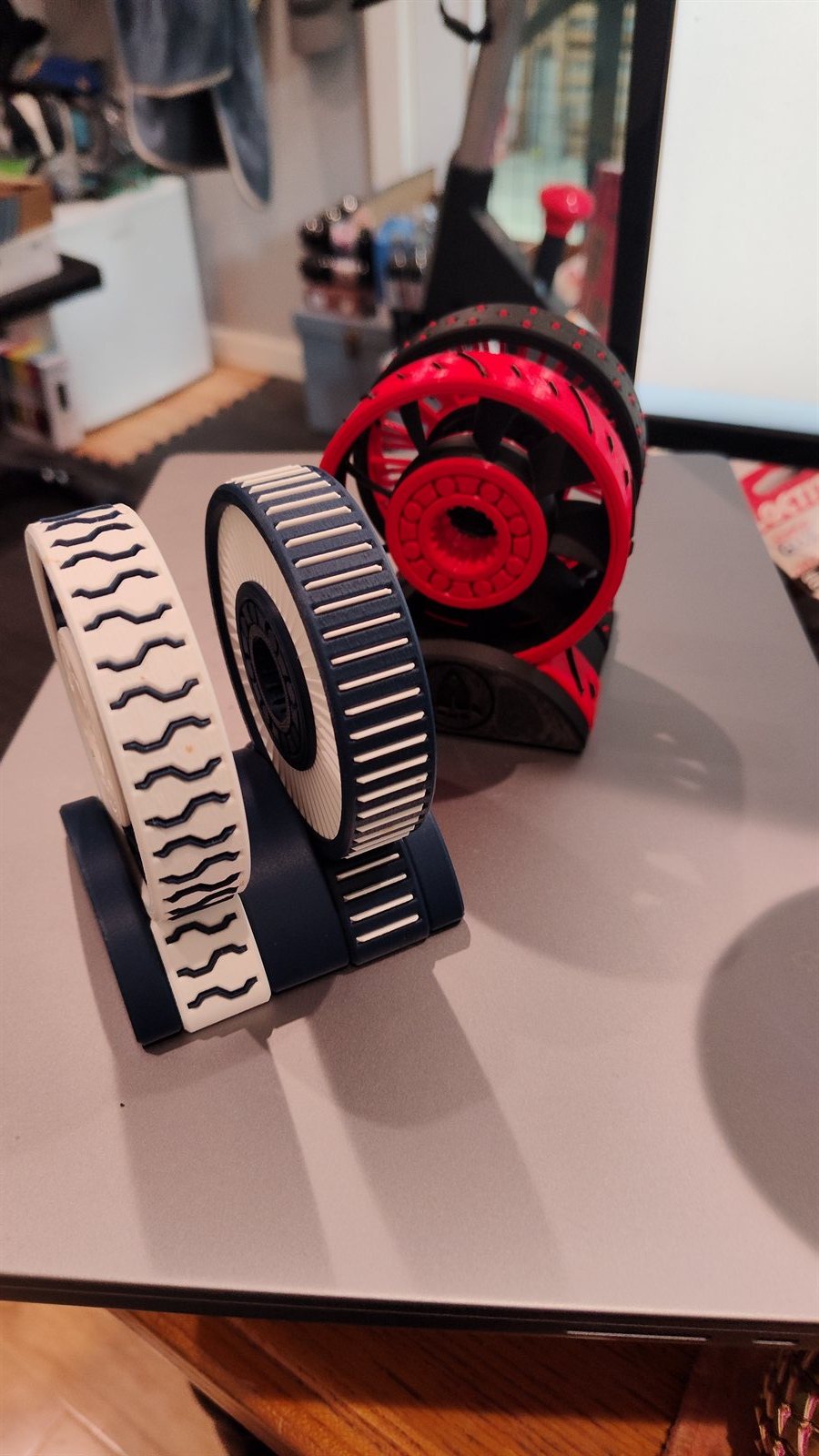 A set of printed fidget spinners