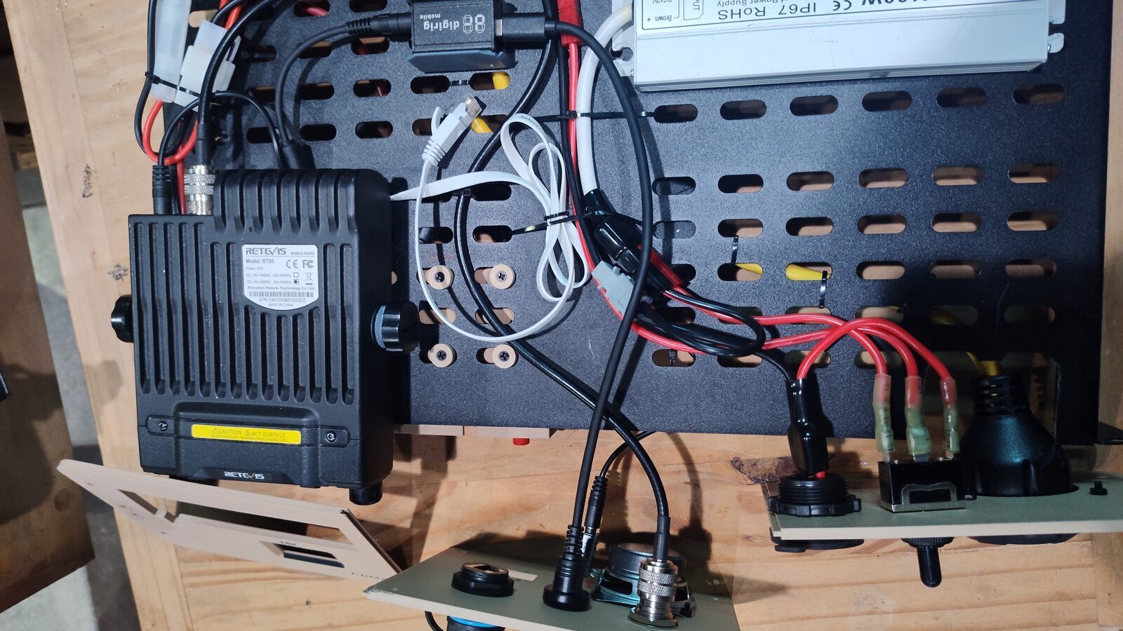 Back view of the final radio hardcase assembly