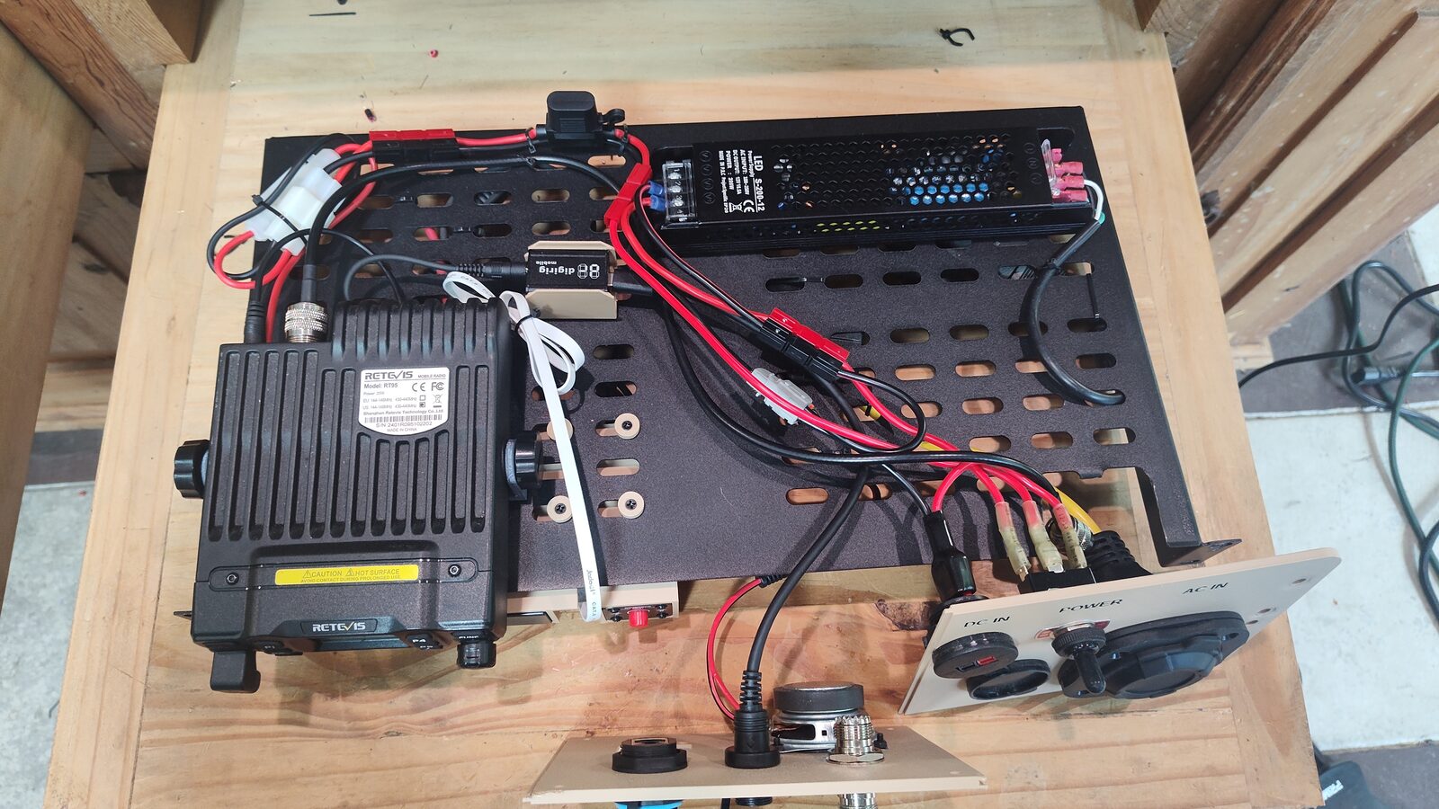 Second view of the upgraded 200W power supply and its connections