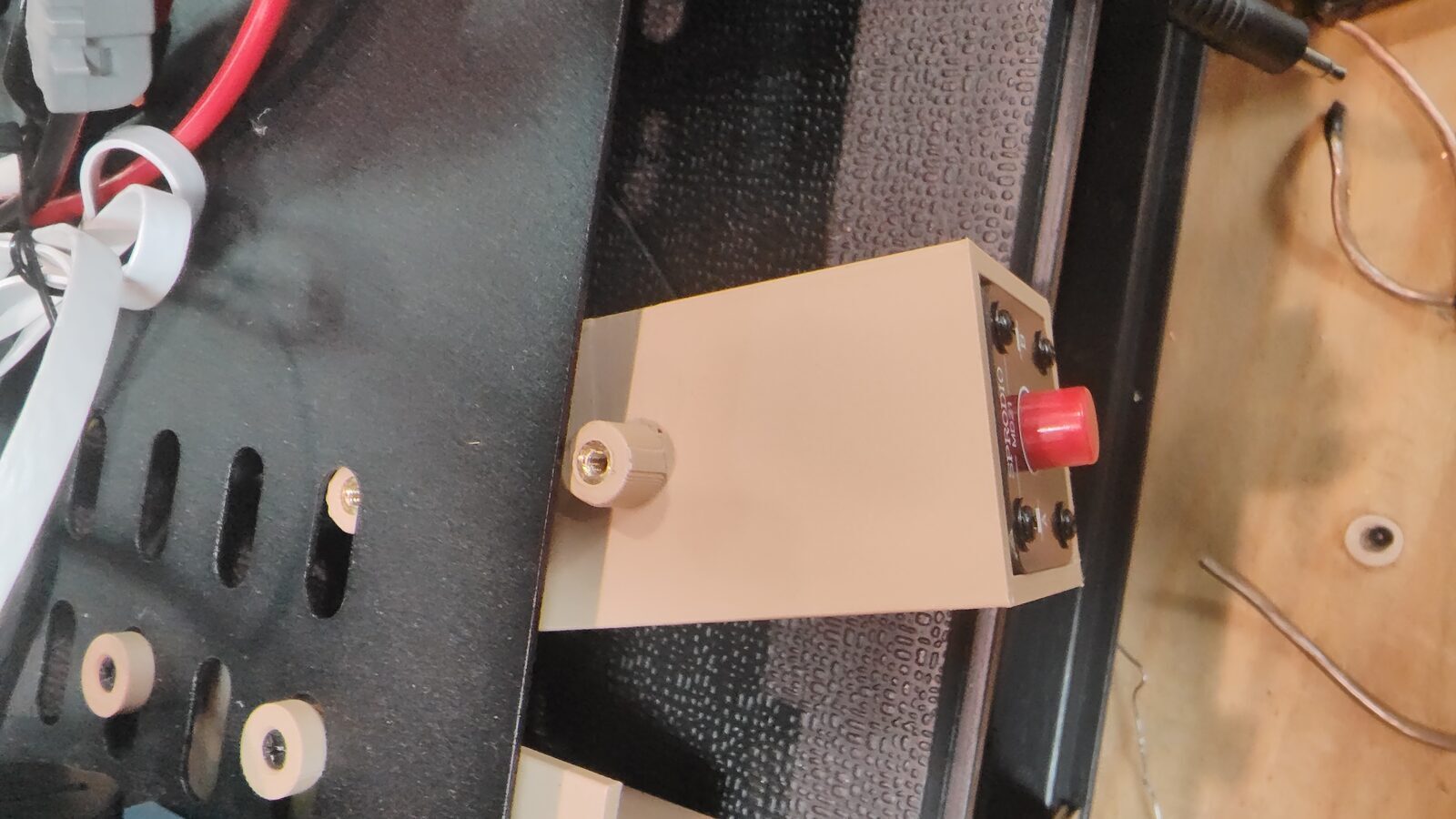 M3 threaded brass insert installed flush in a printed standoff